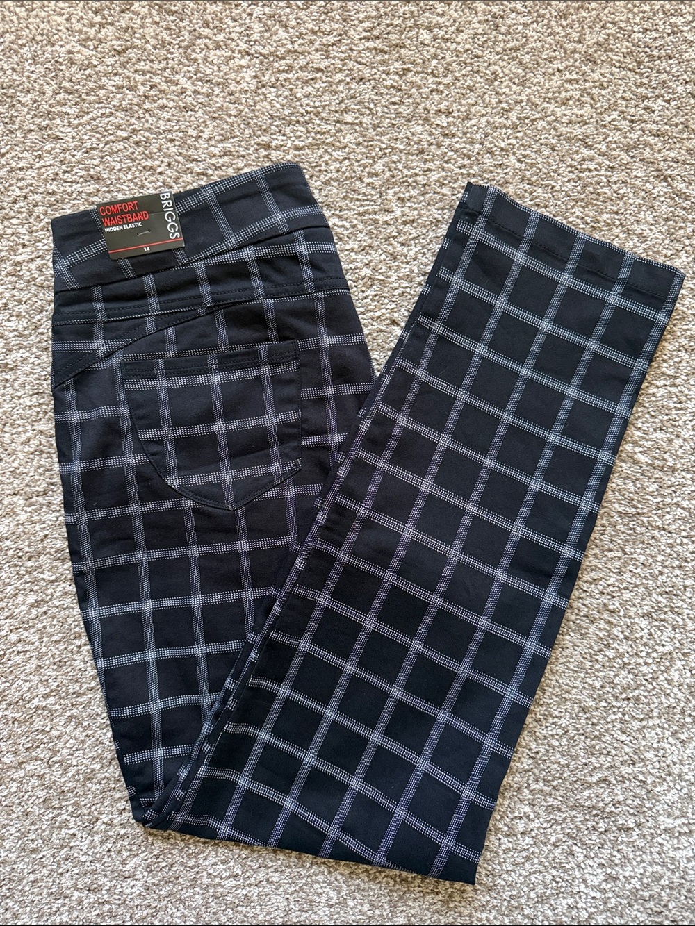 BRIGGS 🖤🤍BLACK AND WHITE🤍🖤 PAID PATTERN PULL-ON PANTS PLUS SIZE 14 🌟NWT🌟